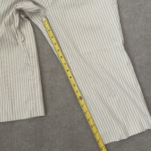 Loft Pants Womens 4 Ann Crop Striped Beige Black White Straight Leg Summer Capri - Picture 8 of 11